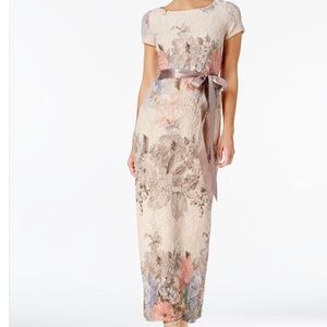 Floral-Print Column Gown